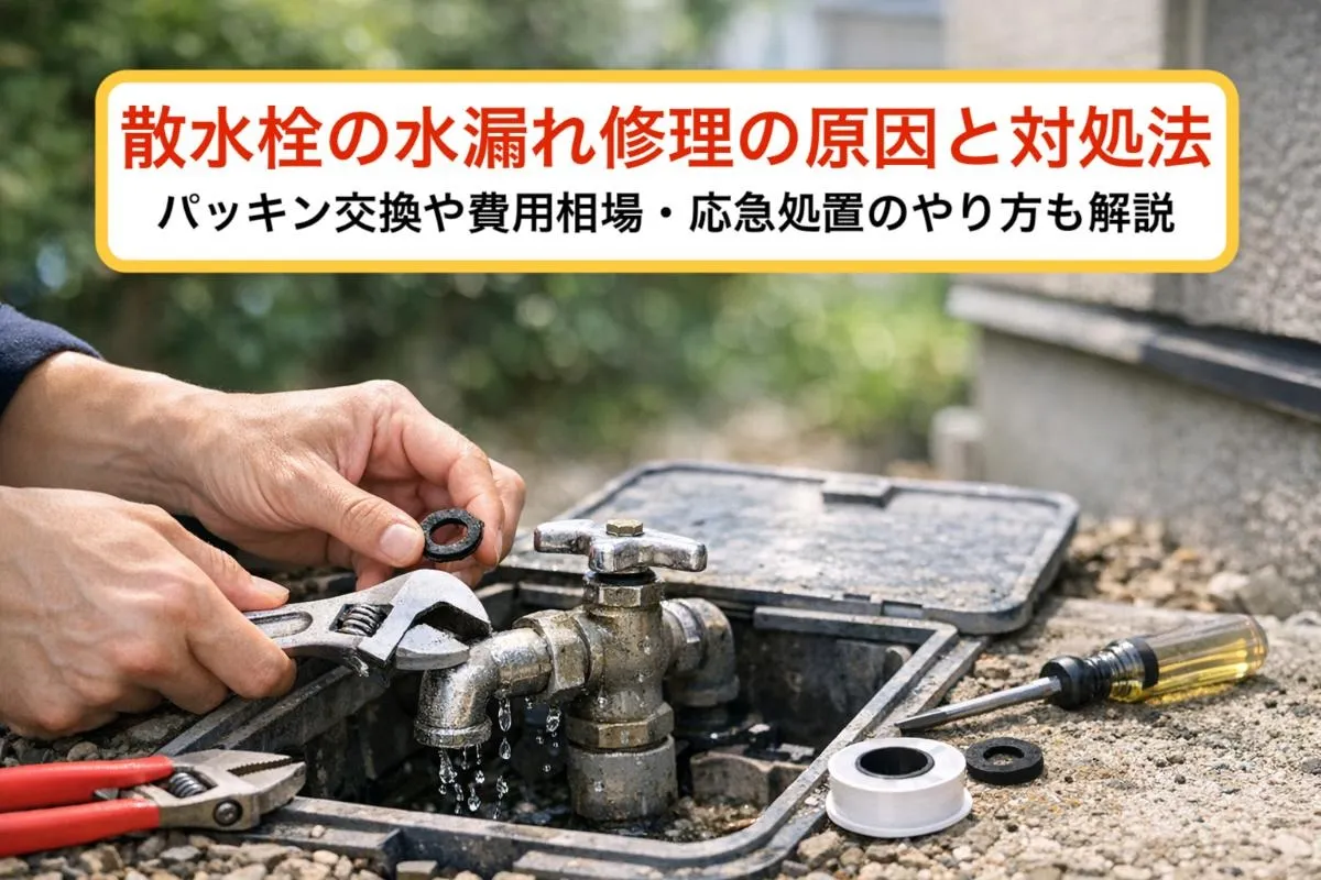 散水栓の水漏れ修理の原因と対処法｜パッキン交換や費用相場・応急処置のやり方も解説