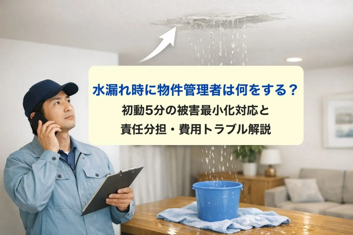 水漏れ時に物件管理者は何をする？初動5分の被害最小化対応と責任分担・費用トラブル解説