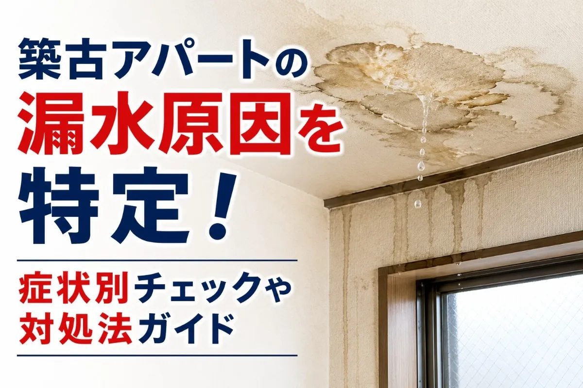 築古アパートの漏水原因を特定！症状別チェックや対処法ガイド