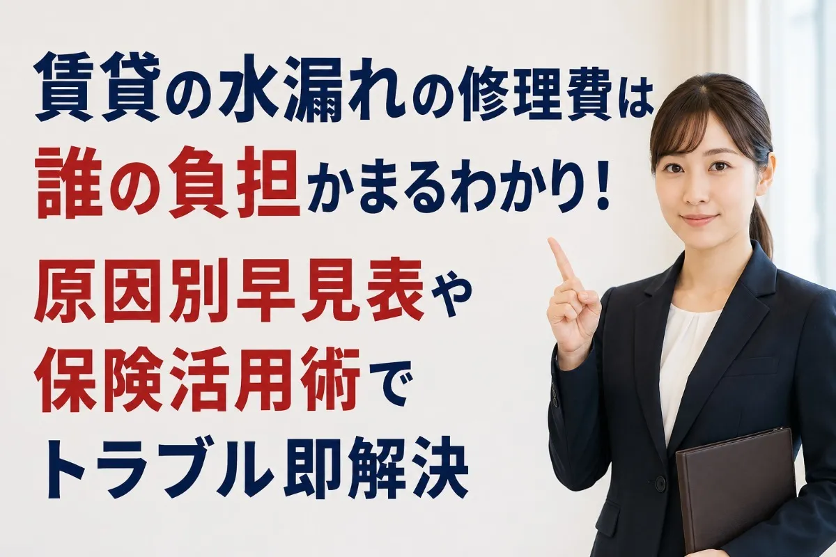賃貸の水漏れの修理費は誰の負担かまるわかり！原因別早見表や保険活用術でトラブル即解決