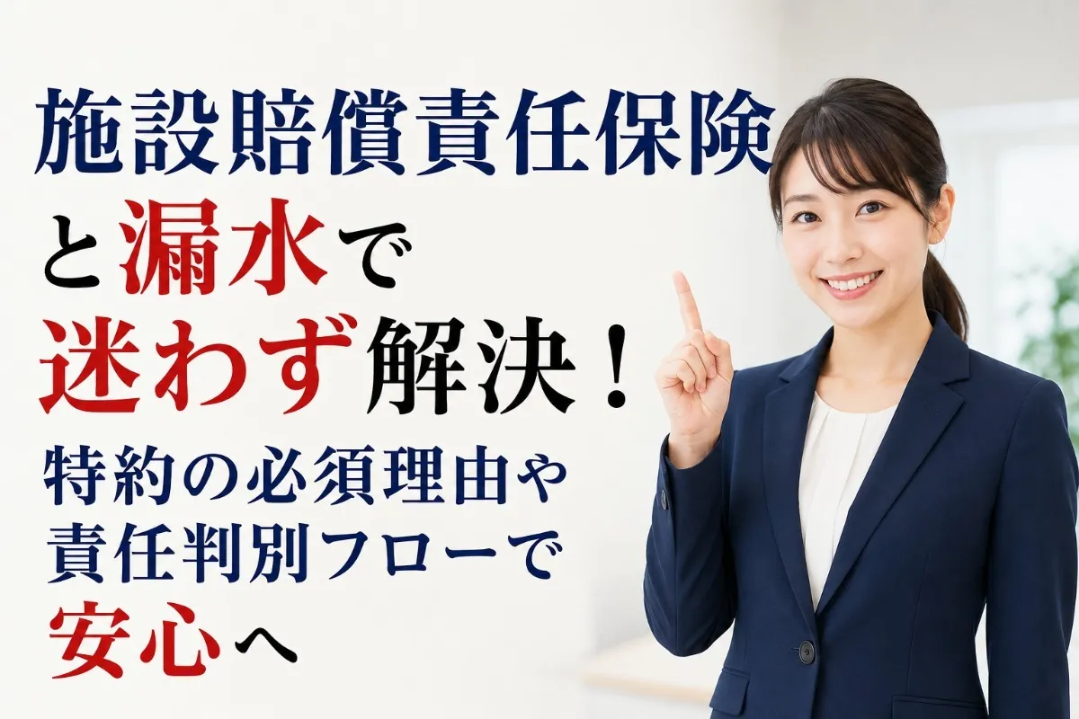 施設賠償責任保険と漏水で迷わず解決！特約の必須理由や責任判別フローで安心へ
