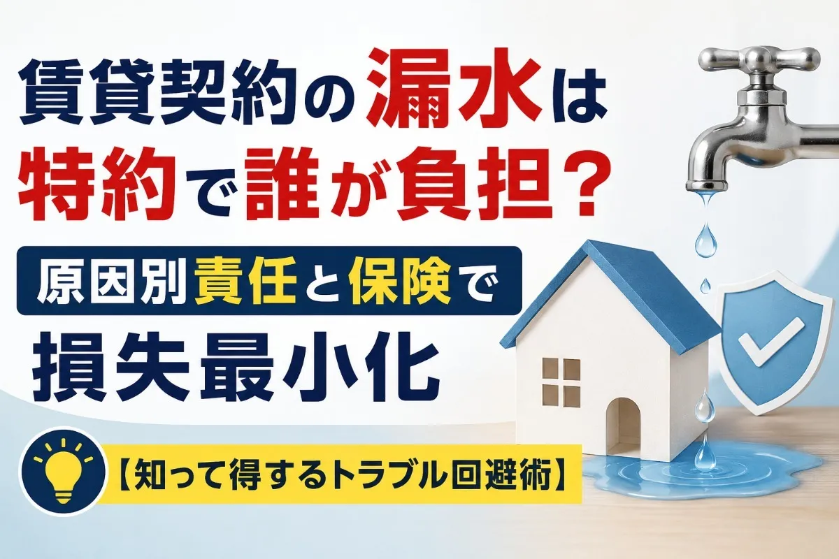 賃貸契約の漏水は特約で誰が負担?原因別責任と保険で損失最小化【知って得するトラブル回避術】